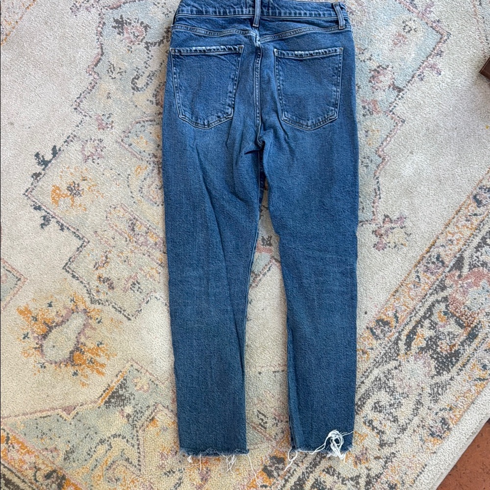 Agolde Blue Cropped Ankle Jeans - Picture 4 of 4